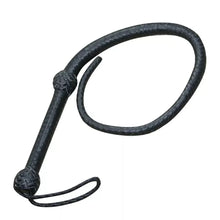 3 Feet Hand Braided Leather Flogging Whip 8 Plait Rope Core with Hardwood Handle
