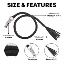 36 Genuine Leather Motorcycle Get Back Whip Black Handmade