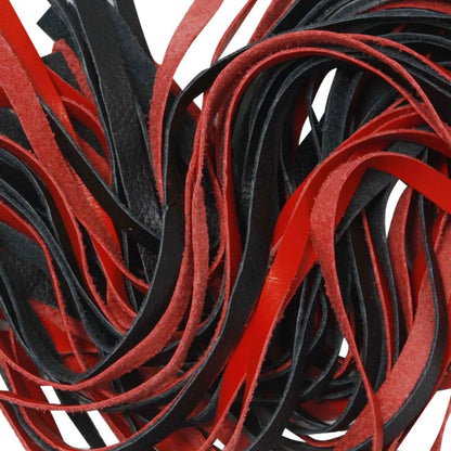 Red and Black Genuine Leather 50 Tail Flogger Handmade Durable Handmade