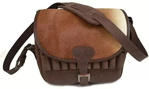 Leather Shotgun Cartridge Bag 120 Shell Capacity Handmade
