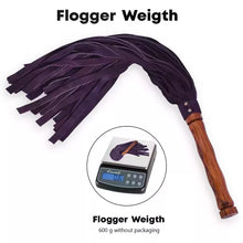 Purple Genuine Leather Flogger 50 Suede Falls for Sensory Impact Play