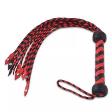 Genuine Cowhide Leather Cat O Nine Tails Braided Falls with Heavy Steel Studs Handmade