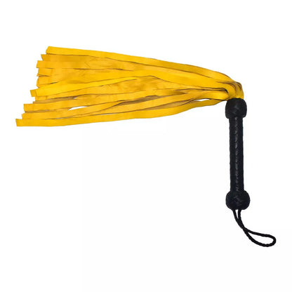 Yellow Genuine Cowhide Leather Flogger 25 Tail Handmade Design