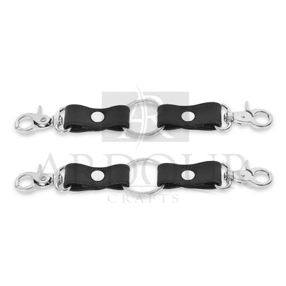 Genuine Cowhide Leather Hog Tie 9.5 Two Way Pin Connector with Snap Clip