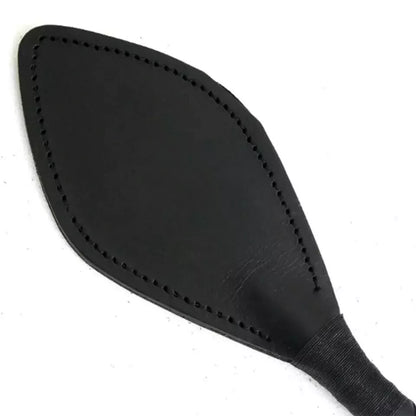 24" Black Leather Riding Crop Horse Whip with Non-Slip Grip & Flexible Slapper